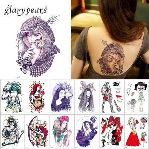 Glaryyears 24 Designs 1 Sheet Beauty Women Waterproof Tattoo Sticker TH Temporary Body Art Tattoo Sex Water Transfer Paste Paper