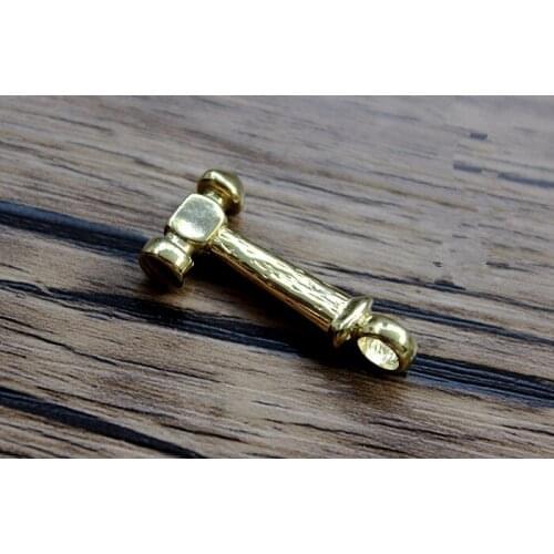 1PC Brass Mini Hammer Keychain Key Ring Pendant Zipper Head DIY Decorative Accessories EDC Pocket Tools