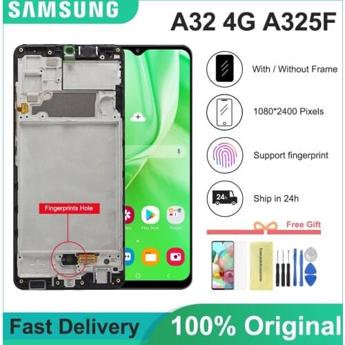 100% Original 6.4'' Display for Samsung Galaxy A32 4G A325 A325F SM-A325M SM-A325F/DS LCD Touch Screen Digitizer Assembly