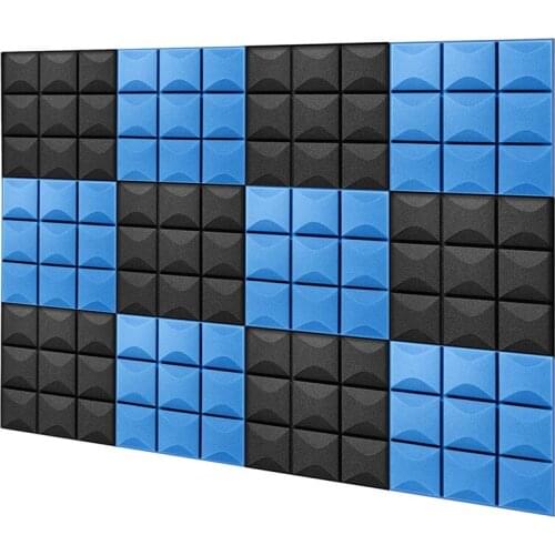 12Pcs Acoustic Panels Studio Foam Sound Absorbing Panel,12X12X2 Inch Sound Reduction Panels Soundproof Foam Wall Tiles