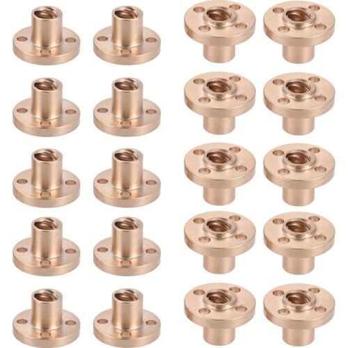 20pcs 8mm Brass Flange Trapezoidal T Lead Screw Nut for RepRap i3 3D Printer Z Axis