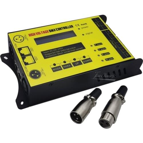 2X4CH High voltage RGBW controller DMX512 LCD display For 110v-220VAC 5050 RGB/RGBW led strip