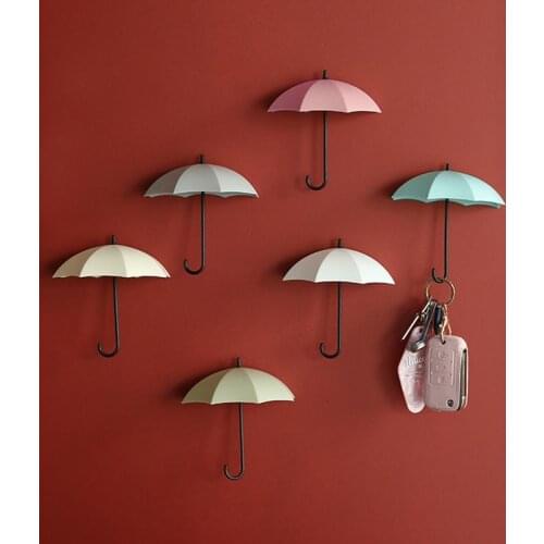 3pcs Punch-free Umbrella Hook Non-marking Key Debris Hook Bathroom Kitchen Storage Rack Self-adhesive Hook Clothing Hanger