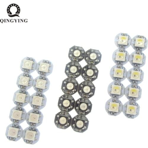 5-50PCS DC 5V WS2812b WS2812 SK6812 LED Chip 5050 SMD RGB RGBW Black / White Round PCB Board Heatsink 9.6mm Diameter WS2811 IC