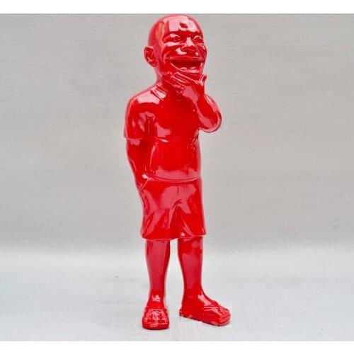 ABSTRACT LAUGHING SCULPTURE FIGURE ARTS MINJUN YUE RESIN CRAFTS CREATIVE MINIMALISM STATUE ORNAMENTS ART HOME INTERIOR DESIGN