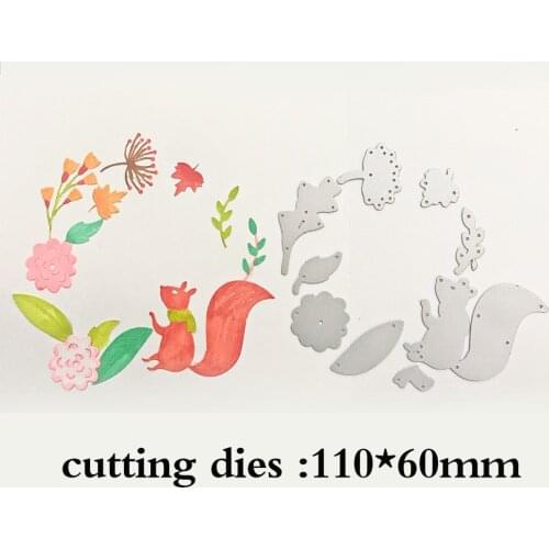Squirrels Flowers Leaf Fall Metal Cutting Dies Silver Stencil For Scrapbooking Paper Cards Crafts New 2019 Decorative Embossing