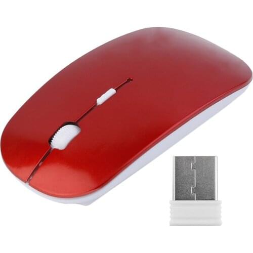 2.4GHz Wireless Optical Mouse 4 Keys Computer PC Mice USB 2.0 Ergonomically Design Ultra Slim Fashion Mouse