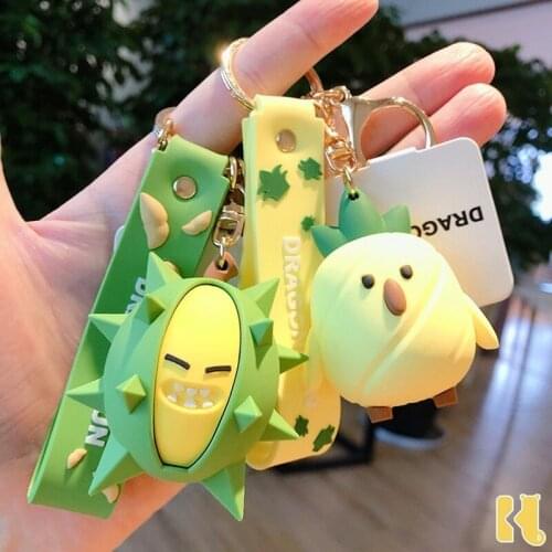 Cartoon Lovely Fruit Keychain PVC Three-dimensional Drop Doll Key Chain Bag Bag Car Pendant Lovers Friends Small Gifts Wholesale