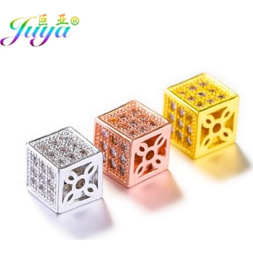 Juya DIY Beadwork Jewelry Decoration Charm Beads 6mm 8mm Square Beads For Handmade Women Men Bracelets Earrings Jewelry Making