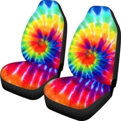AUTO KEGAN Colorful Tie Dye Car Seat Covers Universal Auto Front Seats Protector Compatible Fits Most Car for Nissan Qashqai J11