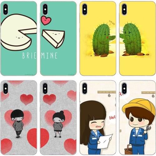 Couple pattern phone case For iPhone 11 12 Pro Max X XS XR Xs Max Mini 6 6s 7 8 Plus Silica gel Cover