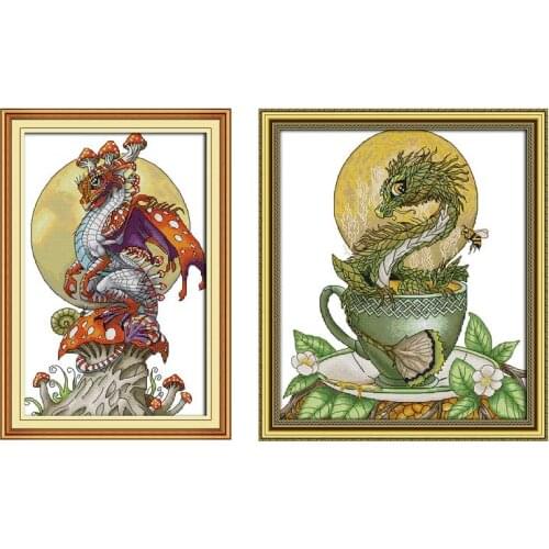 Aby dinosaur painting counted printed on the canvas 11CT 14CT DIY kit Cross Stitch embroidery needlework Sets home decor
