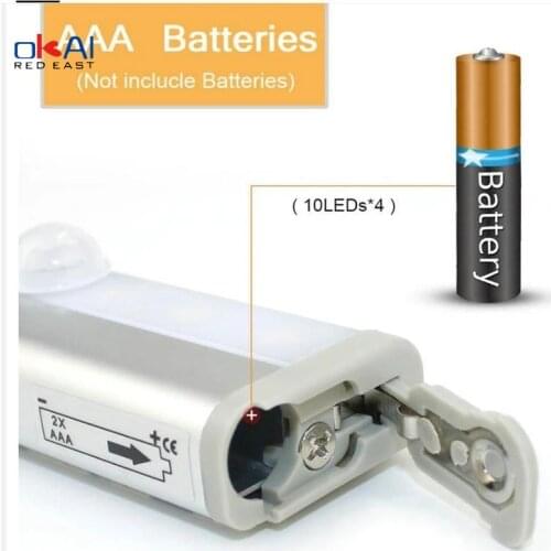 Cheap Portable Light Motion Sensor LED Cabinet Under Light Wardrobe Closet Night Light Battery