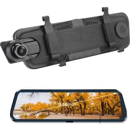 Dual lens HD 1080P camera touch screen rear view mirror drive recorder black box