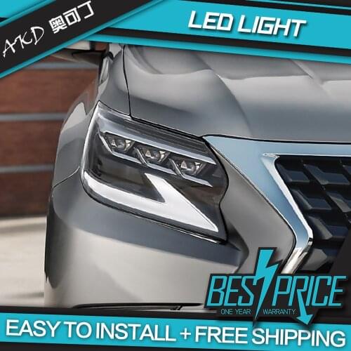 AKD Car Styling Head Lamp for GX400 Headlights 2014-2020 GX460 LED Headlight LED DRL Projector Lens Low Beam Auto Accessories
