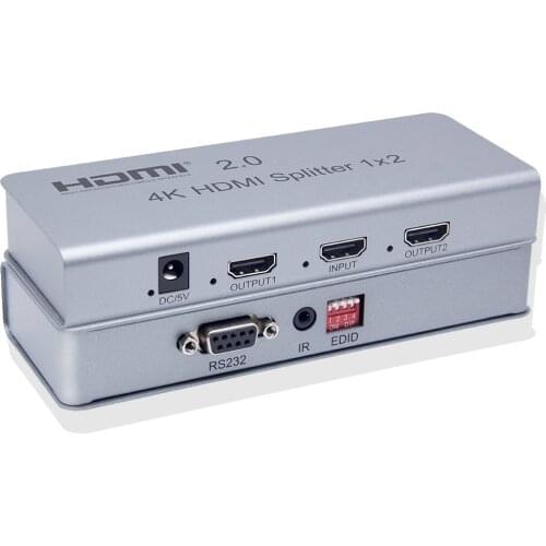 HDMI 2.0 Splitter 1X2 CEC HDMI Splitter 2-port for PS5 PS4 pro apple TV Splitter HDMI 4K 60Hz HDR with EDID RS232 control