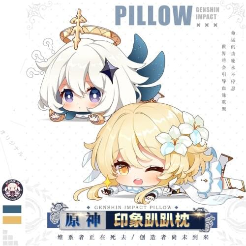 Game Anime Genshin Impact Klee Lisa Player Paimon Jean Venti Cute Plush Doll Throw Pillow Cartoon Sofa Bed Sofa Cushion Gifts