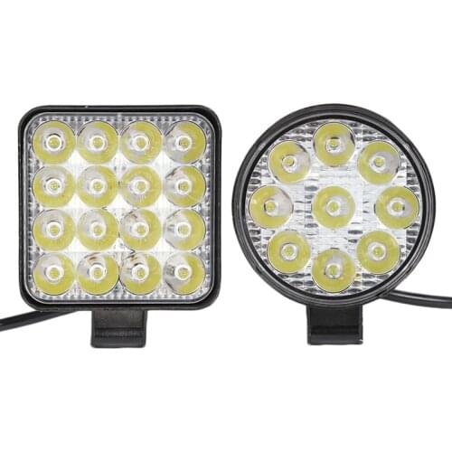 12V 24V 48W 16LED 27W 9LED Square Round LED Flash Strobe Light Bar Truck Motorcycle Offroad Work Lamp Off Road Car Accessories