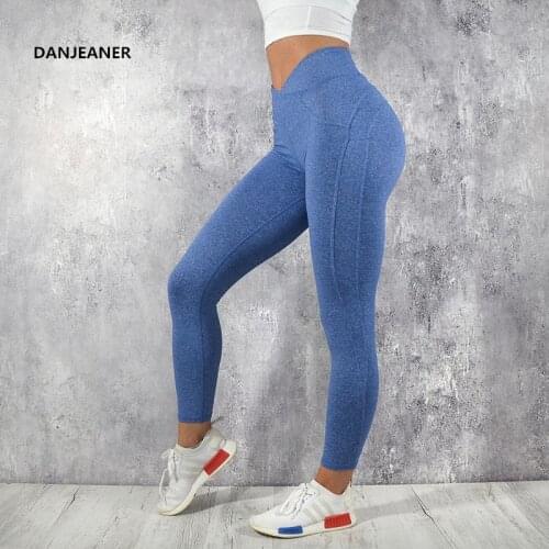 DANJEANER Leggings 2019 High Waist Push Up Elastic Casual Leggings Fitness Women Sexy Pants Bodybuilding Clothing Sports Legging