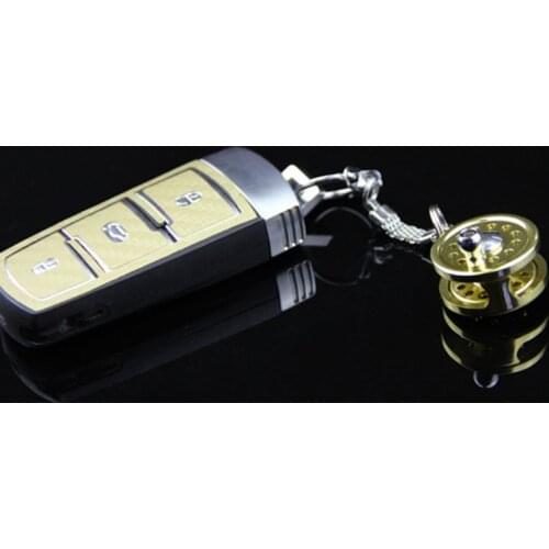 Mini Fly Fishing Reel Keychain Aluminum Alloy Golden Keyring Fishing Tool Gift E56D