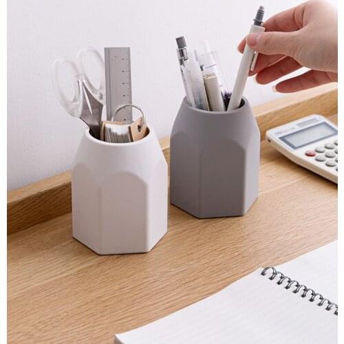 Multifunctional Silicone Small Pencil Holder Office Accessories Pen Stand Creative Desk Stationary Organizer