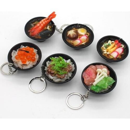 Simulation Food Model Realistic Promotional Gift Props Keychain Dollhouse Rice Noodles Food Model for Kitchen Toys Children Gift