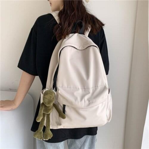 Fashion Backpack Women Solid New Large Capacity Shoulder Bag Preppy Style School Bag Waterproof Backpack Mochila Female Bagpack