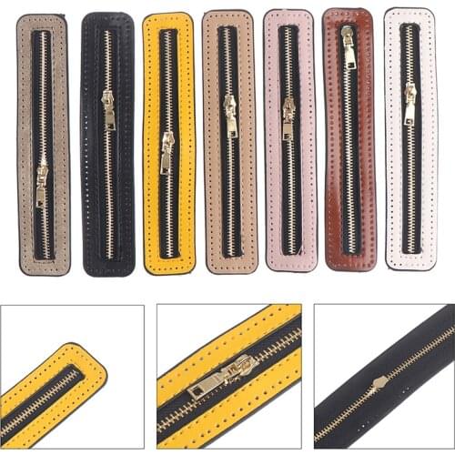 1Pcs Custom DIY Zipper For Woven Bag Hardware PU Leather Zipper Accessories Clothes Woven Bag Sewing Accessories High Quality