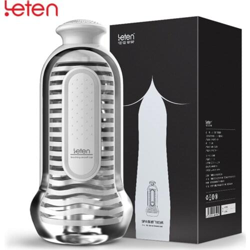 Leten Male Masturbator Cup Pocket Pussy Reusable Real Artificial Vagina Sucking Voice Masturbator Vacuum Adult Sex Toy for Men