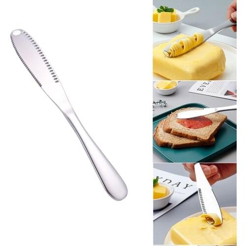 Butter Knife Stainless Steel Cheese Butter Cutter With Hole Multifunction Wipe Cream Bread Knife Cheese Board Kitchen Gadgets