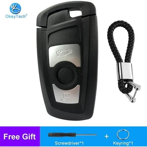 OkeyTech 3 Buttons Replacement Remote Smart Car Key Shell Case For BMW 1 3 5 6 7 Series X3 X4 Car Key Fob Protector Cover