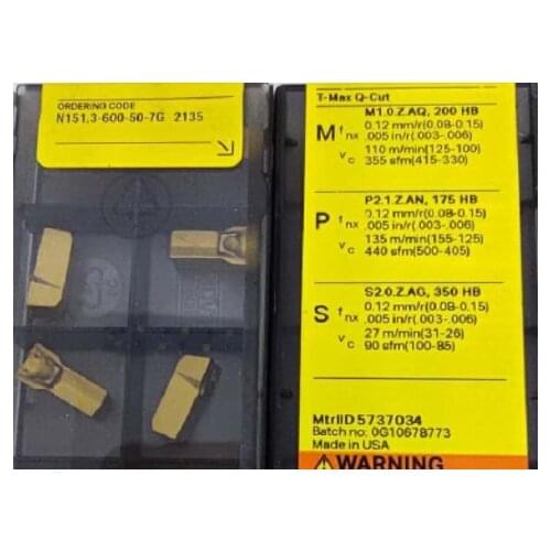 ORIGINAL 10PCS CARBIDE INSERT N151.3-600-50-7G 2135