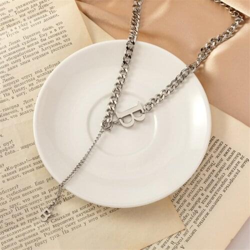 Miuoxion Wholesale Retro Letter B Necklace Personality Simple Fashion Jewelry For Women Feature Namour Charm Gift All Seasons