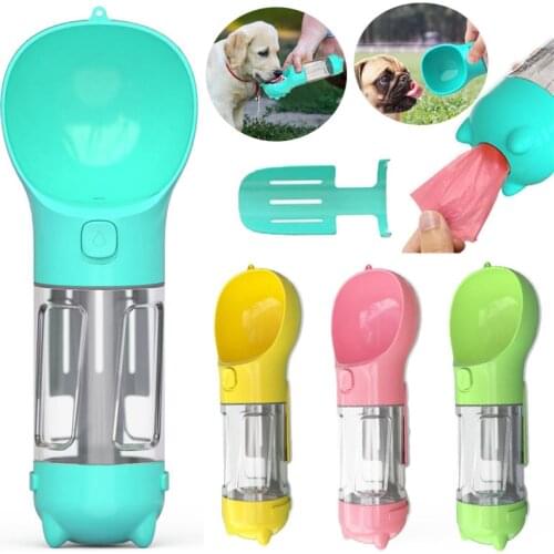 Portable Pet Dog Water Bottle Drinking Water Feeder Bowl for Dogs with Poop Shovel Walking Dog Travel Bowl Bulldog Water Bottles