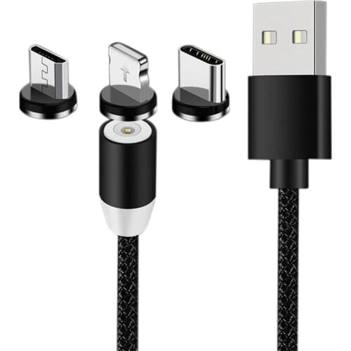 LED Magnetic USB Cable Fast Charging Type C Cable Magnet Charger Data Charge Micro-USB Cable Mobile Phone Cable USB Cord