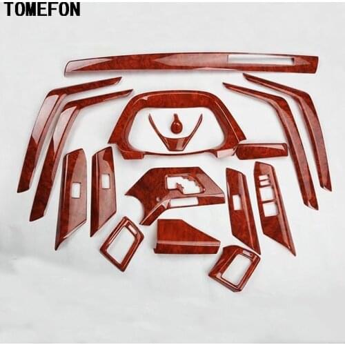 TOMEFON For Toyota RAV4 RAV 4 2013 2014 2015 ABS Wood Paint Air Vent Window Switch Panel Dash Board Inner Door Interior 17pcs