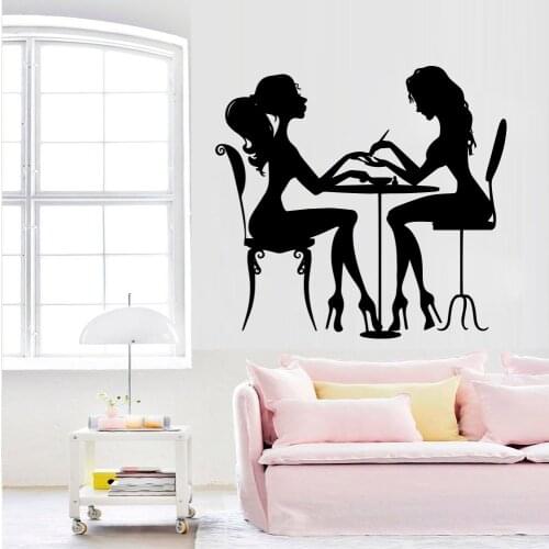 Beauty Nail Salon Vinyl Wall Sticker Wall Decor Art Wall Decals Nail Salons For Girls Room Decoration Stickers Mural