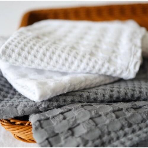 30*40cm Soft Cotton Cleaning Cloth Waffle Absorbent Towel For Kitchen Hand Towel Pure Color Scouring Pad TJ3937