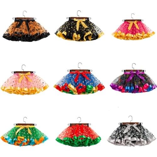Halloween Carnival Skirt Baby Girls Clothes Kids Birthday Party Polka-Dot Tutu Skirt Tulle Dancing Skirt Children Clothing
