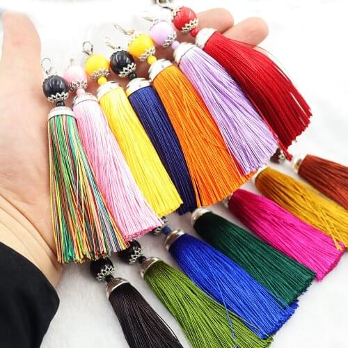 5/10pcs 10Color Mix 11cm Vintage Lobster Clasp Silk Tassel DIY Handmade Tassel Pendant jewelry Supplies Accessories Findings