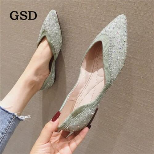 Fashion Women Shoes Bling Crystal Flat Shoes Woman Slip On Casual Flats Ladies Shoes zapatos de mujer