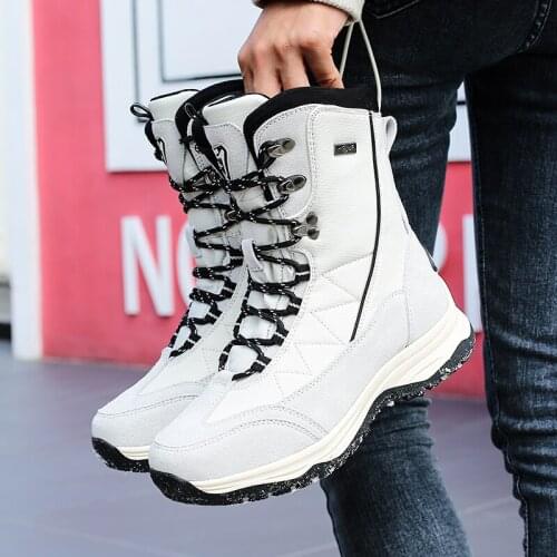 Leather Wowen Winter with Fur Super Warm Snow Boots Men Winter Work Casual Shoes Sneakers Military Combat Ankle Boots Female