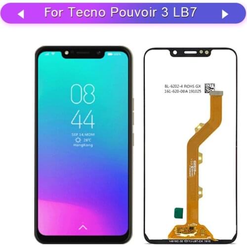 For Tecno Pouvoir 3 LB7 LCD Display Touch Screen Digitizer Complete Assembly Replacement