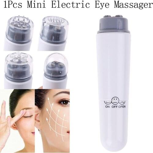 1PCS Mini Portable 4 Head Electric Eye Massager Facials Great Vibration Lift Face Massage Stick Mini Facial Massage Device Pen