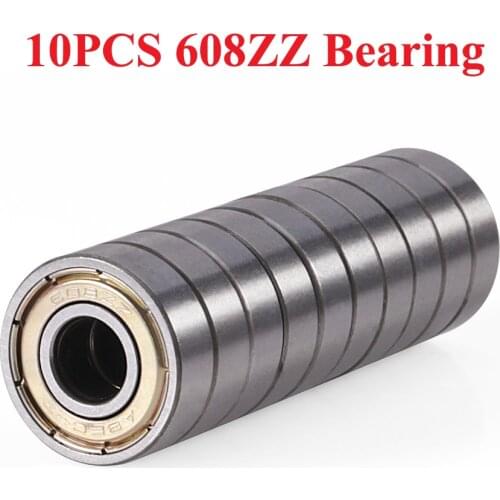 10pcs 608ZZ Bearing Double Shielded Miniature High-carbon Steel Single Row ABEC-5 Deep Groove Ball Bearing 8x22x7mm 608 ZZ