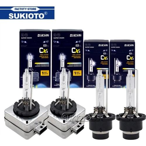 SUKIOTO 2PCS Car Xenon 55W D1S D3S 6000K 5000K HID Xenon Bulb Lights 35W 8000K 10000K 4300K D2S D2R D4S Auto Headlight Lamp Bulb