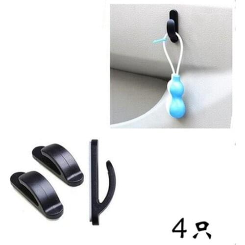 4Pcs Car Hook Clip Car Organizer Auto Hanger Holder for Bag Keys Purse Grocery Plastic Clips Fasteners Car-styling Self-adhesive