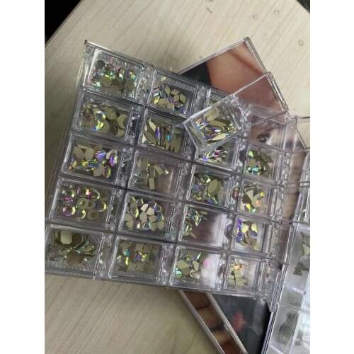 480/2000pcs Rhinestones Nail White AB Crystics Stones Manicure Tools 1 Dotting Pen 3D Nail Art Gems 1 Big Box Rhinestones