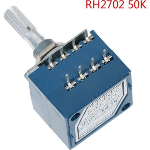 50K ALPS RH2702 VOLUME Potentiometer Dual 50KAX2 Slotted Japan Rotary Switch 8Ppin