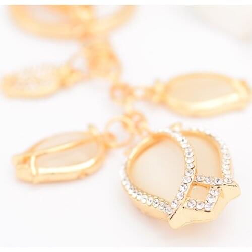 Enamel-Rose-Flower Keychain Cute Charm Tassel-Crystal-Flower Key Chain Women Keyring Female Bag Pendant Jewelry